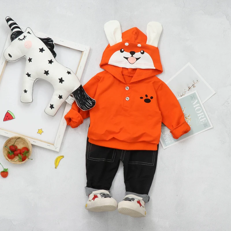 

2019 Autumn New Toddler Boys Girls Clothes Set Infant Baby clothing Suit Dog Hooded Coat Pants Kids Children Costume Suit