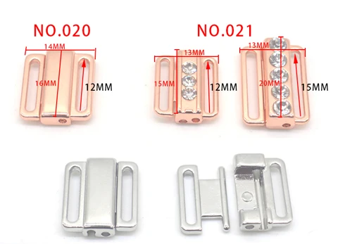 2 шт./лот, серебряное золото, прямоугольная лента, застежка-крючок и застежка, стразы, пряжка для бюстгальтера, поясные расширители для пришивания на одежду, бюстгальтер, застежка-крючок