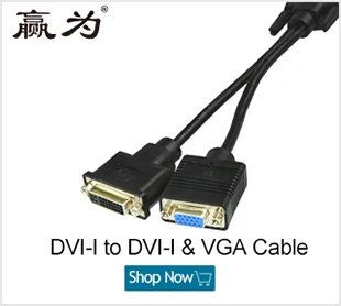 DVI0003DVI-I (24+5) DVI To VGA Converter Cable 1 Male to 2 Female Adapter Connector Cable 