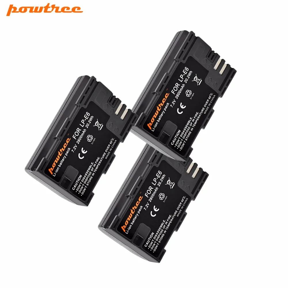 3X Camera Battery Of LP E6 LPE6 LP E6 For Canon 5D Mark II Mark III EOS