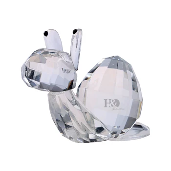 

H&D 2.4inch Crystal Snail Figurine Collectiables Christmas Table Decorations Paperweight