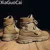 Botas Martin de alta calidad a la moda de invierno para hombres, botas de trabajo cálidas con cordones para hombres, botas para el desierto, zapatos de punta redonda, Zapatos altos ► Foto 1/6