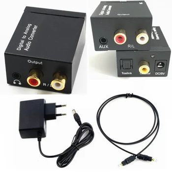 

300set 3.5mm Jack Output Optical Coaxial SPDIF Toslink Digital to Analog Audio Converter Adapter Digital RCA L/R Optical Cable