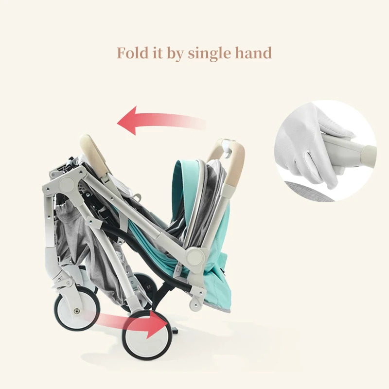  High landscape baby stroller light umbrella travel pram can sit and lying trolley folding portable 