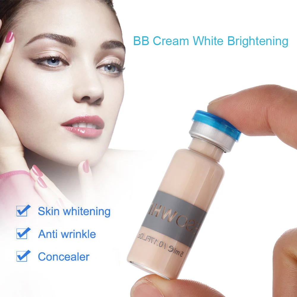 

50ML/10 Bottles Brightening Foundation Cream Meso White Brightening Serum Liquid Foundation Cosmetic MakeUp Set