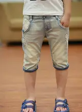 2016 d’été enfants shorts de causalité bleu couleur bébé garçon jean shorts pour garçons grands enfants d’été denim shorts
