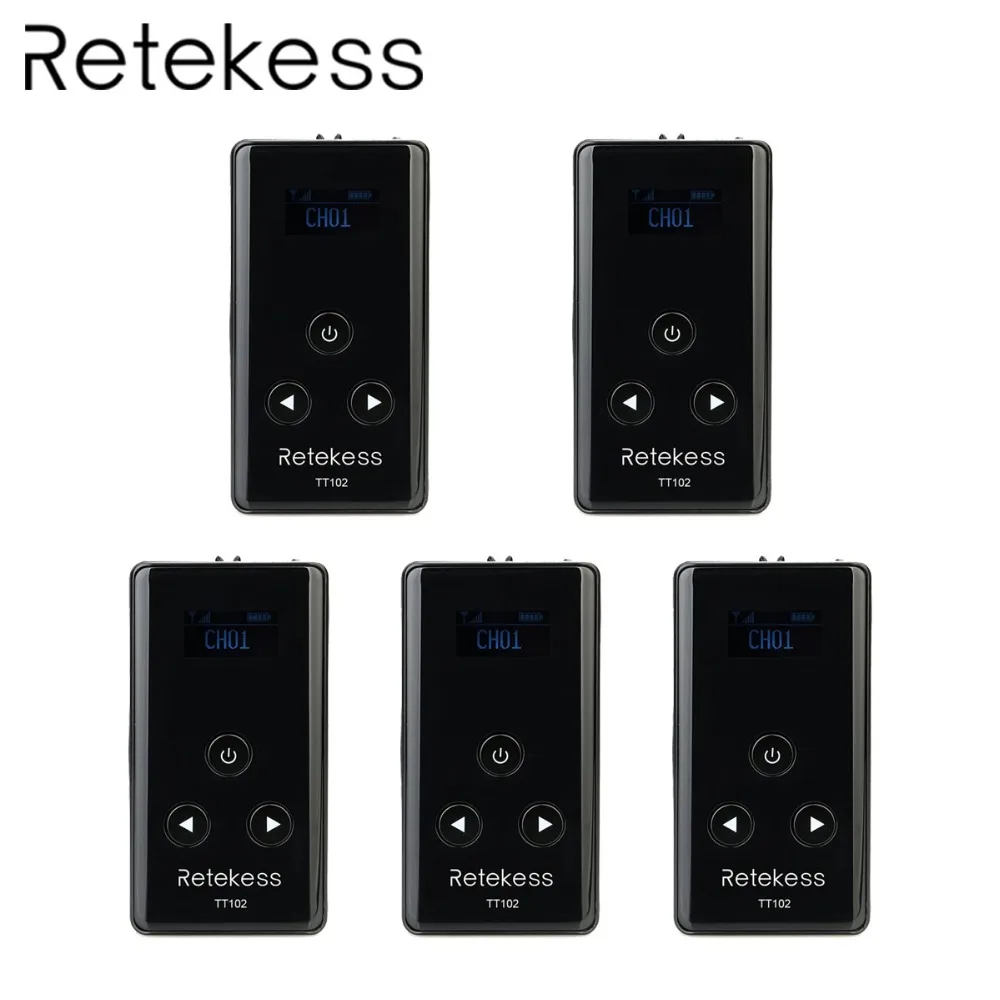 

5pcs RETEKESS TT102 Wireless Receiver 195-230MHz Tour Guide System For meeting Simultaneous interpreting Reception teaching