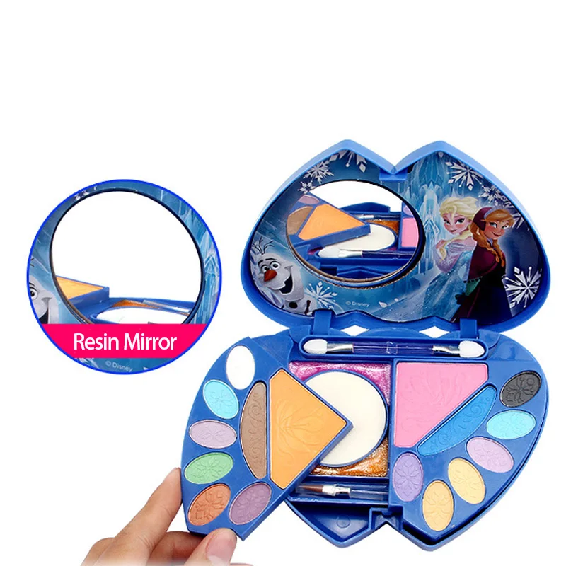Disney Pretend Play Frozen Elsa Child Cosmetic Princess Makeup Heart Shape Gift Box Lip Gloss Girl Toy For Children Cosmetic Set