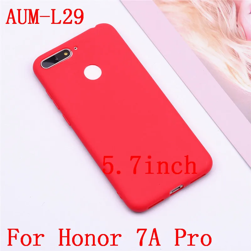 Для huawei Honor 7A Pro 5,7 чехол AUM-L29, Мягкий ТПУ силиконовый чехол для huawei Honor 7A DUA-L22 5,45, чехол, чехол для телефона s - Цвет: Red