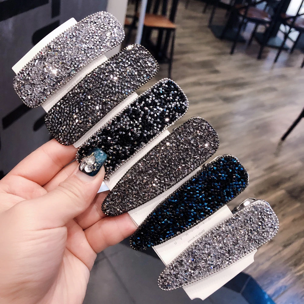 

Square Shiny Crystal Rhinestones Hairpin for Women Girls Headwear Hair Clips Bobby Pin Barrette Accessories New Fashion 2019