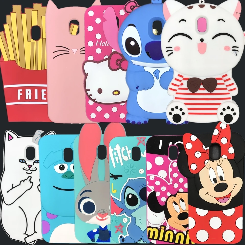 3D Cartoon Minnie Cat Stitch Case for Samsung Galaxy 2017 EU Version J3 J330 J5 J530 J7 J730 Pro Case Soft Silicone Cover Cases