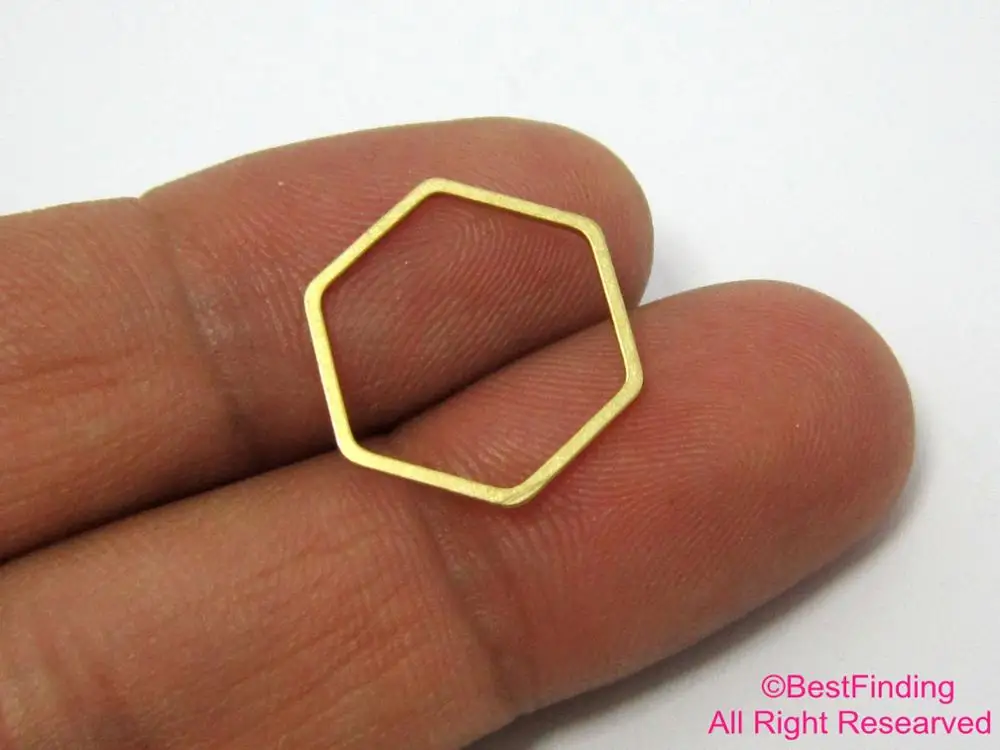 

Raw brass Hexagon rings 16x1mm Raw Brass hexagon connectors R496