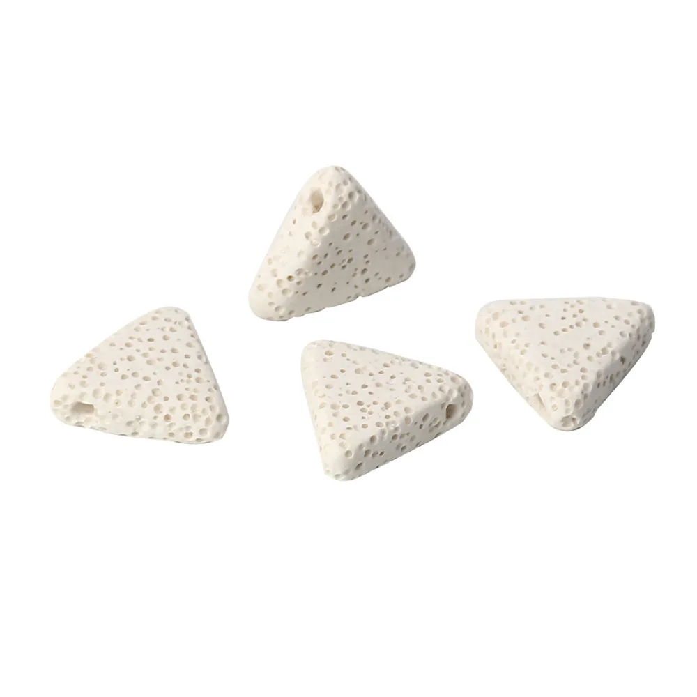 DoreenBeads бусины из лавы(натуральные) Треугольные разноцветные около 19 мм(6/") х 17 мм(5/8"), отверстие: Приблизительно 1,5 мм, 5 шт