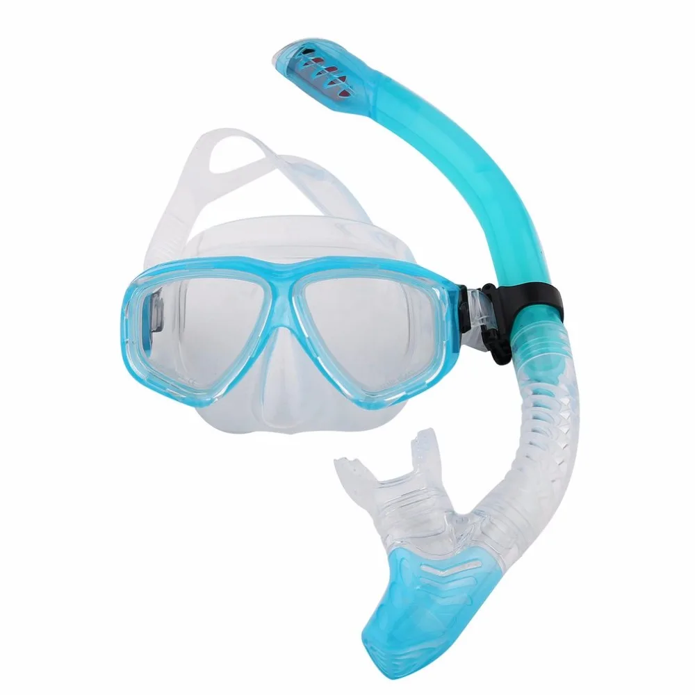 Silicone Anti Fog Goggles Glasses Breathing Tube Set Professional Diving Mask Snorkel Swimming