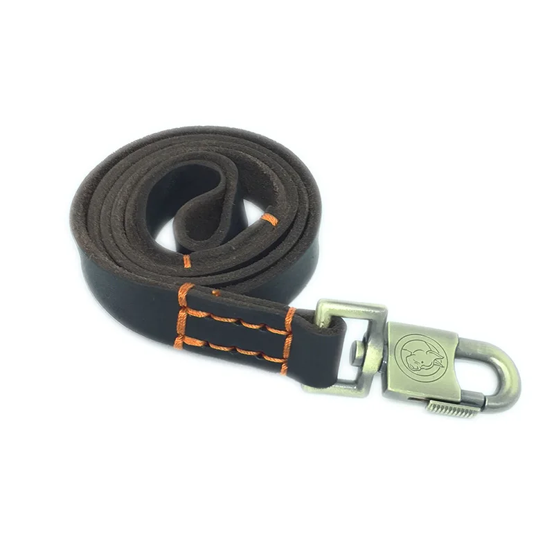 

Brown Leather Dog Leash 2.5*125 cm Dog Walking Leash Best for Pulling Medium and Large Pets Water Resistant Heavy Leather Leads