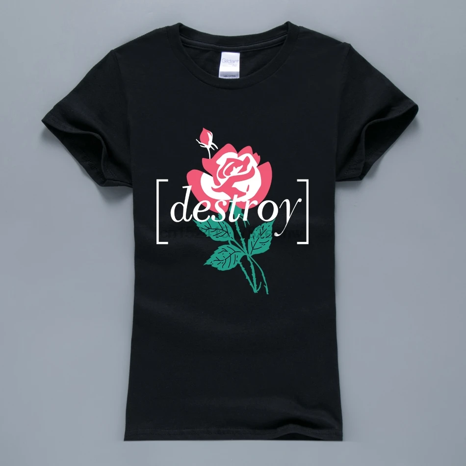 Футболка в стиле панк с надписью beauty And The Beast Rose женская летняя футболка Харадзюку