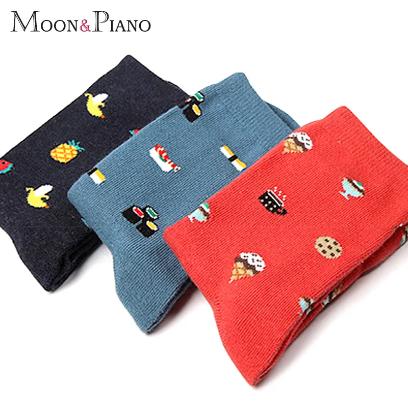 Популярные Новые корейские свежие носки с фруктами милые женские носки с фруктовым принтом удобные хлопковые носки с вышивкой Kawaii забавные носки с рисунками