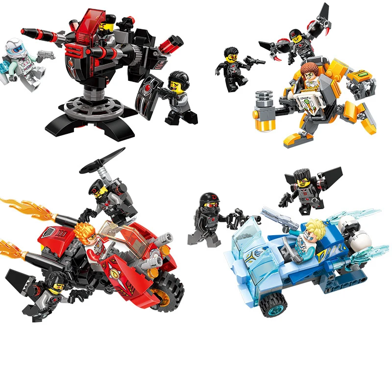 

4pc/lot 524pc Children's building blocks toy Compatible Legoings city technik Combat squad figures Bricks birthday gifts