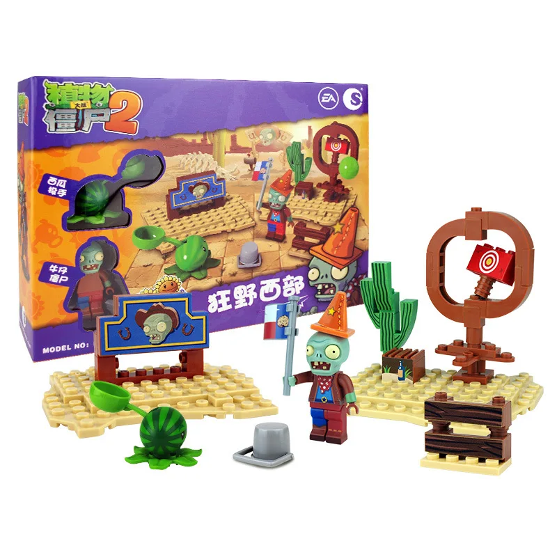 [Hot] 387pcs new ideas plants vs zombies struck game Building Blocks set Toys Compatible legoingly gift for children action