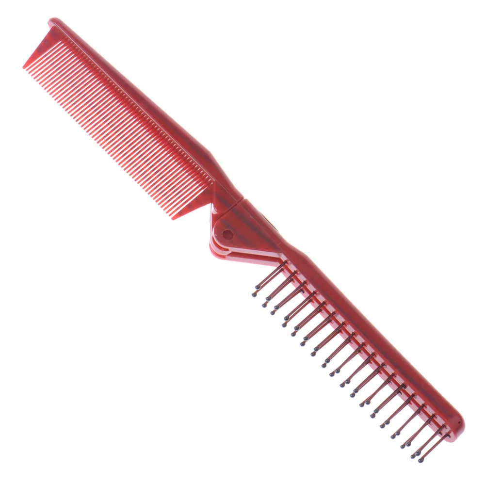 1Pcs Wine Red Folding Combs Haircut Comb Makeup Beauty Comb Pro Hair