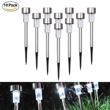 

Hot New 10pcs Outdoor Stainless Steel LED Solar Power Landscape Pathway Lamp for Outdoor Yard
