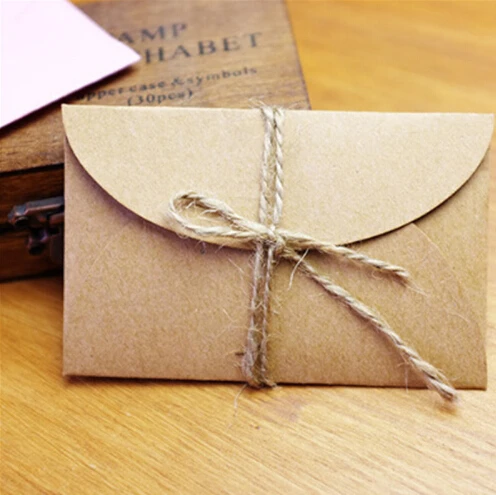 50 шт./лот ручной работы Мини крафт бумажный конверт коричневый и розовый бумажный пакет DIY Многофункциональный Подарочный конверт для свадьбы, дня рождения
