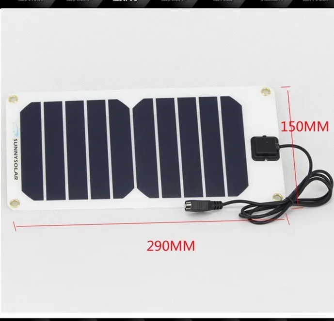 Гибкий монокристаллической солнечной панели 5V1000mA5W альпинизм для мобильных телефонов для использования во время поездок зарядки Радиоуправляемый двигатель рюкзак 6v