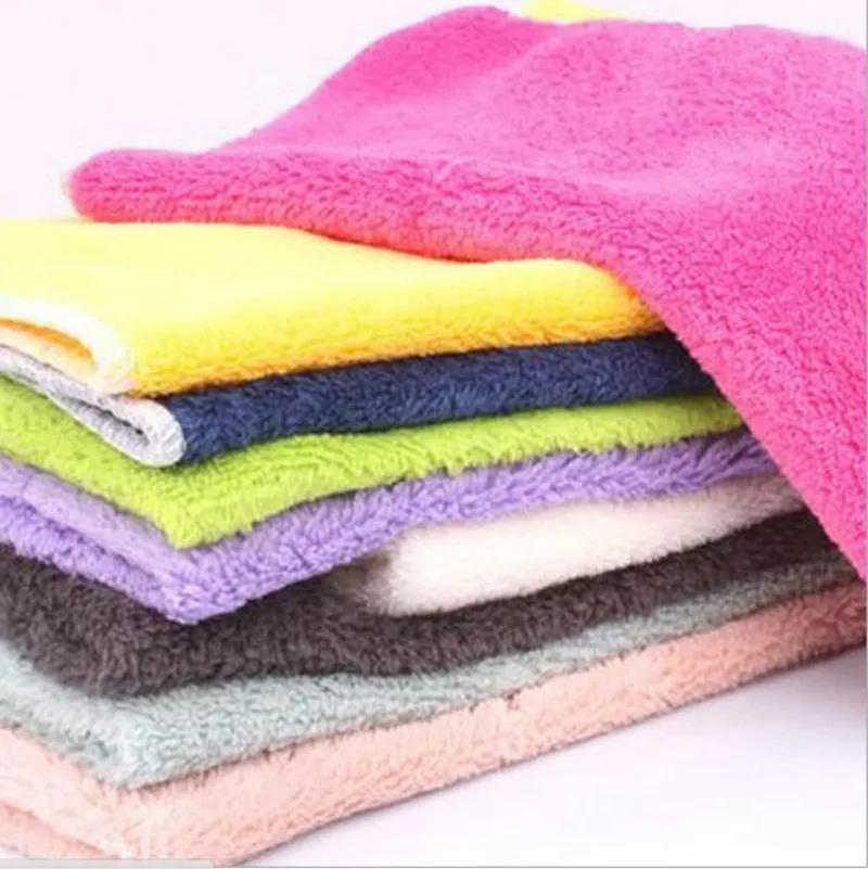 

T 1pc Kitchen Anti-grease Wipping Rags Absorbent Microfiber Dish Cloth Tableware Household Multifunctional Cleaning Tools Cloth