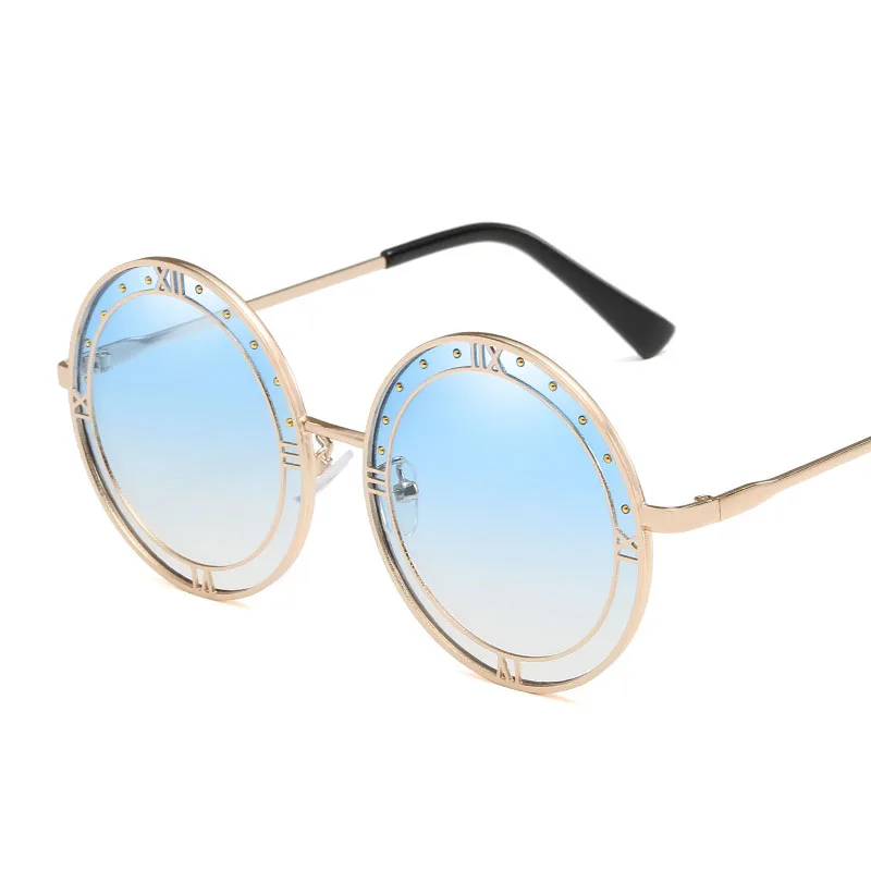 Новые винтажные Круглые Солнцезащитные очки женские солнцезащитные очки с заклепками и буквами женские брендовые дизайнерские солнцезащитные очки UV400 - Цвет оправы: 3