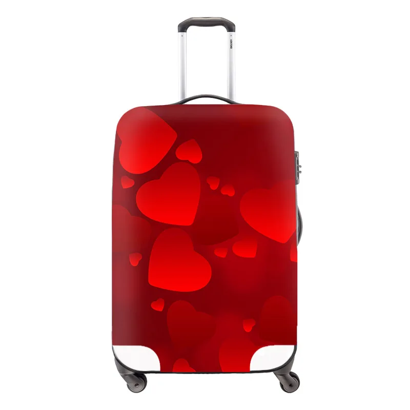 Эластичные 3D чехлы для багажа с большим сердцем, Защитные чехлы для девочек с рисунком из мультфильма, водонепроницаемые чехлы для багажа для чемодана 18-30 дюймов - Цвет: Серый