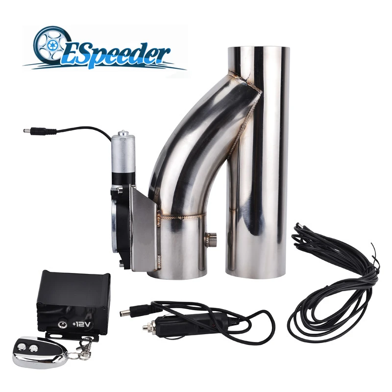 2.5 Electric Exhaust Catback Cutout Valve Y Pipe w/Controller Remote Kit 2.5 Electric Exhaust Catback Cutout Valve Y Pipe w/Controller Remote Kit