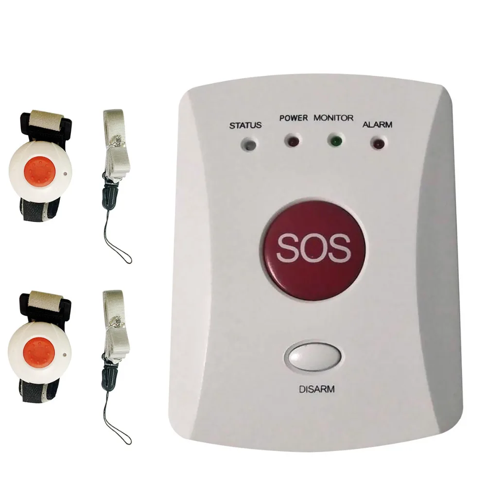 Wolf-Guard GSM SMS SOS Кнопка панель с ремешком на запястье кнопка SOS для пожилых детей аварийная домашняя сигнализация охранная система белый