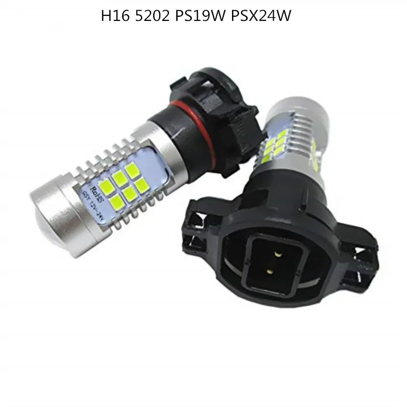2PCS ampoule Error Free High Quality H16 5202 PS19W PSX24W 6000K White LED Headlight Bulbs Fog Light DRL Lampadas | Автомобили и