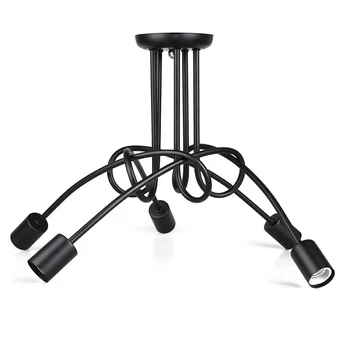 

Vintage Industrial Loft Chandelier Ceiling Lamp With 5 Lights (Black)