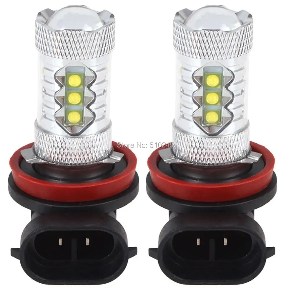 

2X PNP Super bright High power LED H11 80W 16 CHIPS LED Fog Light Car Daytime Running Light DRL Bulb LED free shipping