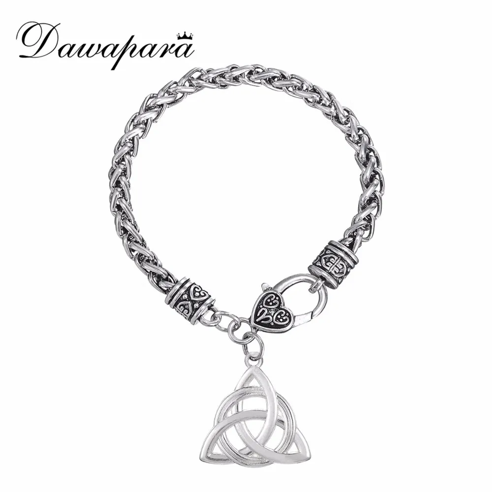 

Dawapara Triquetra Trinity Knot Pendant Bracelets Viking Statement Jewelry for Women Best Ethnic Irish Christmas Gifts