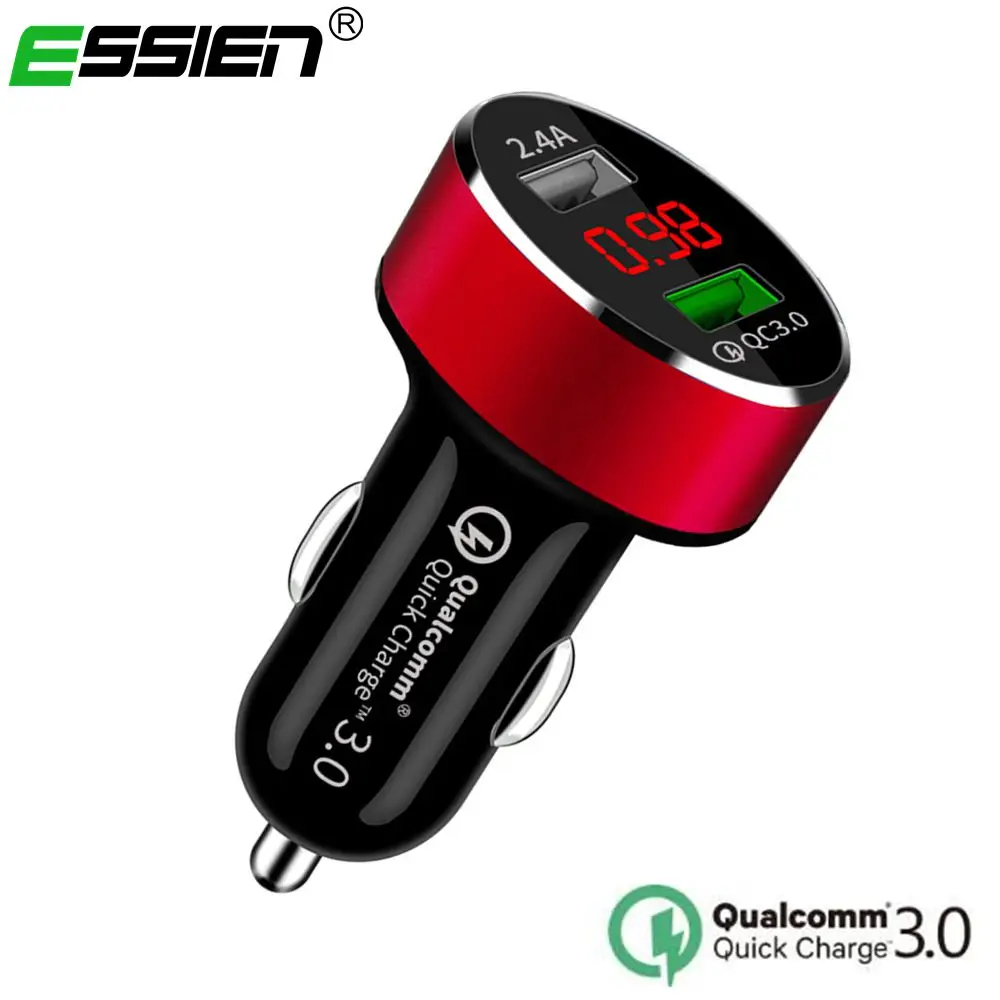 

Quick Charger 3.0 5V/3A Dual USB Car Charger for phone Digital Display Fast Charger Mobile Phone charger for Iphone Xiaomi