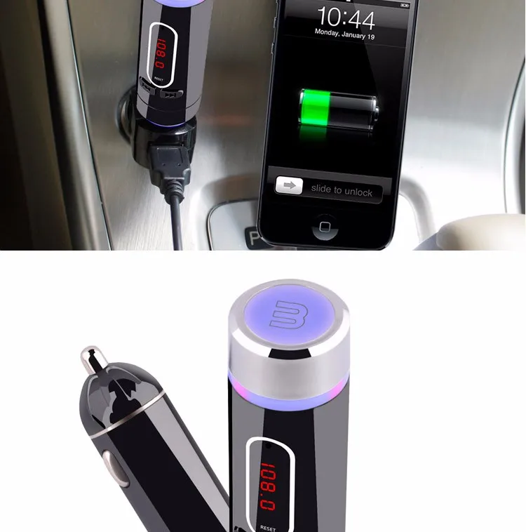 Автомобильный MP3 аудио плеер Bluetooth FM Беспроводной передатчик громкой связи ЖК-дисплей Дисплей USB Зарядное устройство для Apple iPhone 7 Plus 6 6 S 5 5S для samsung