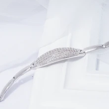 Браслеты на цепочке для свадебной вечеринки, унисекс, AAA, кубический цирконий, Теннисный браслет, белое золото, ювелирное изделие, подарок, Прямая поставка