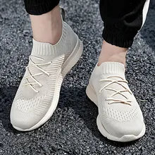 Повседневные кроссовки пара Повседневная дышащая легкая спортивная обувь Тканые сетчатые носки Кроссовки дропшиппинг zapatos de hombre