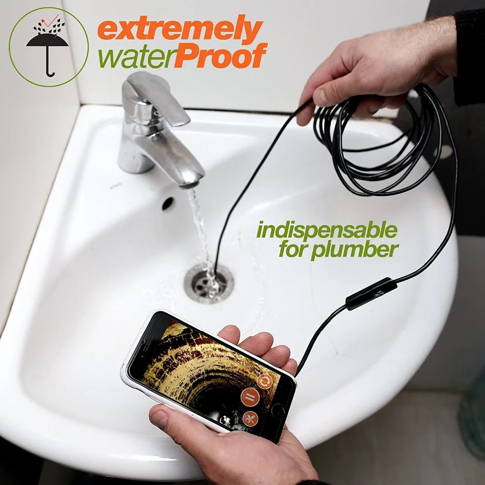 

1M 7mm USB Endoscope Camera Semi Rigid Tube IP68 Waterproof Inspection Borescope Camera with 6LEDs for Android Smartphone PC