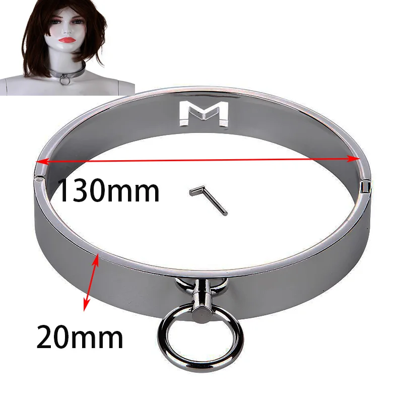 CamaTech из нержавеющей стали запираемый металлический Slave шейный воротник +