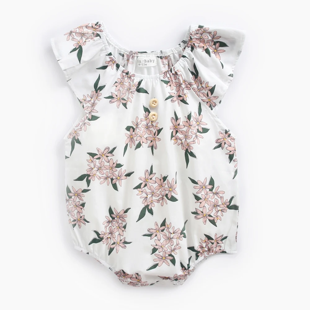 

Summer 2019 Romper Baby Girl Cartoon Print Sleeveless Baby Girl Rompers Cotton New Born Baby girl clothes
