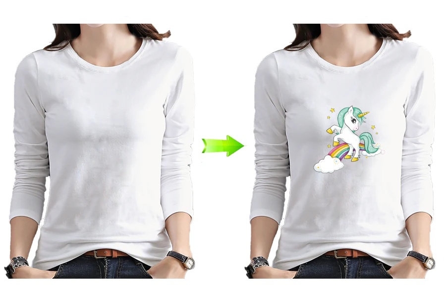 2Rainbow Unicorn Patches Clothing Stickers Patchwork T-shirt Decoration Applique Cute Unicorns On Patch 22x19.5cm