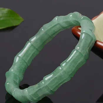 

fine jewelry natural dongling jade Handmade Carved Bamboo fashion Bracelet&Bangle Women Men's Gift Bracelets