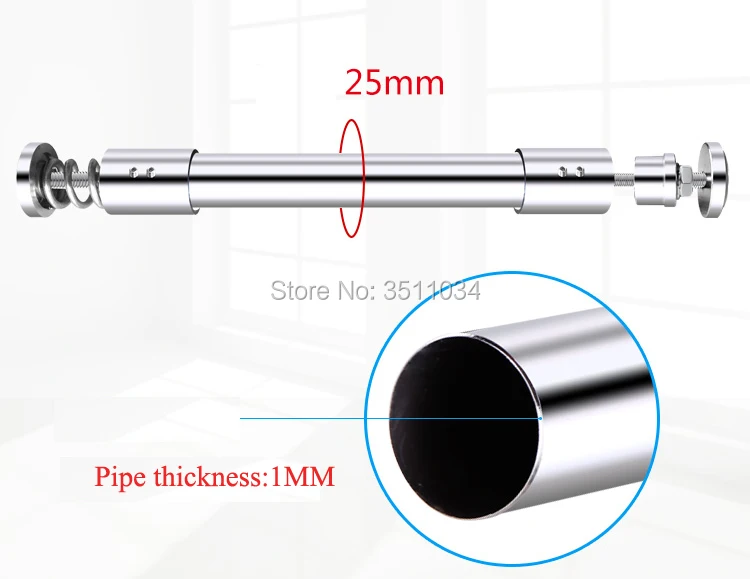 304 нержавеющая сталь, стержень для душевой занавески, для ванной комнаты, для душевой занавески, телескопический стержень, супер тяжелый подшипник, бельевая линия, полюс