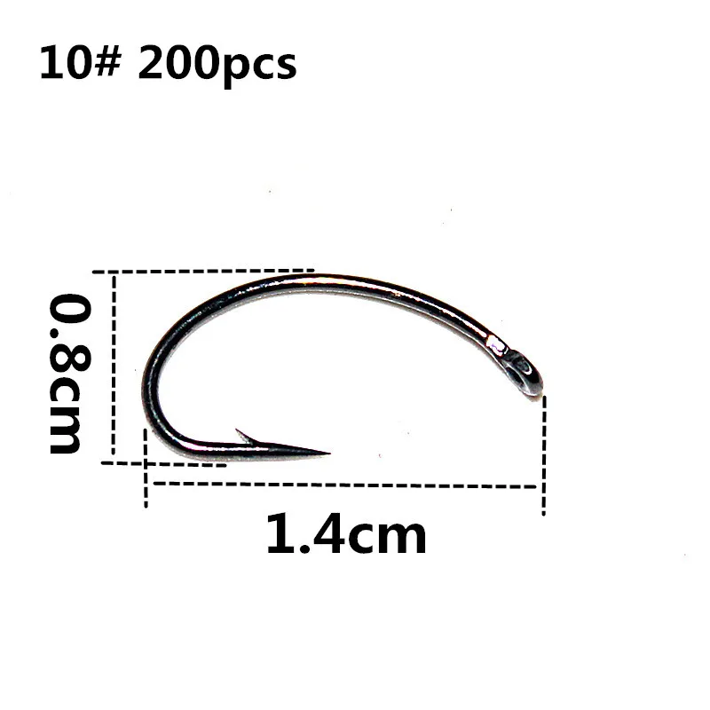 KKWEZVA 100PCS Size #8 #10 Black hooks Multiple Color Trout Fishing Flies Scud Shrimps Scud Cezch Fly Fishing Fly Nymphs hooks