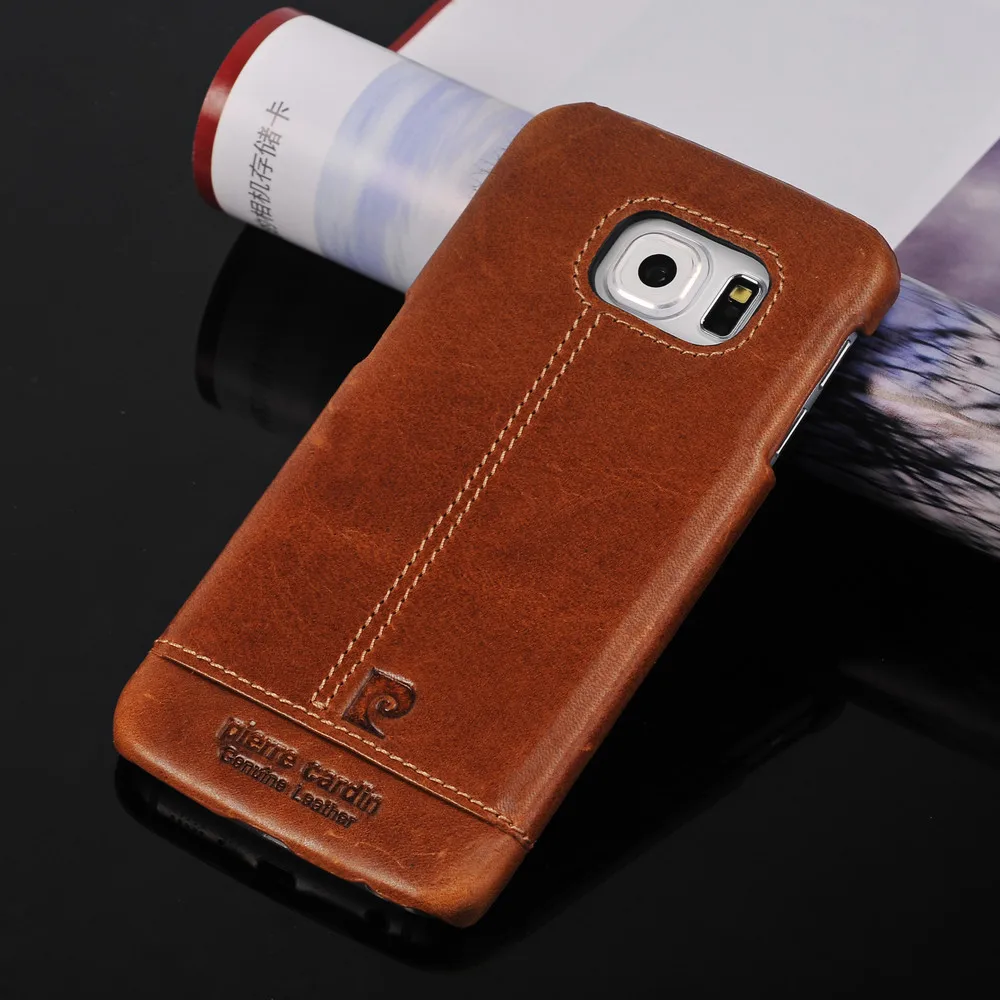 bilder für Pierre cardin für samsung galaxy s6 s7 edge note5 s8 Plus Premium-echtes Leder Luxus Fundas Vintage Telefon Rückseitige Abdeckung case bilder für Pierre cardin für samsung galaxy s6 s7 edge note5 s8 Plus Premium-echtes Leder Luxus Fundas Vintage Telefon Rückseitige Abdeckung case