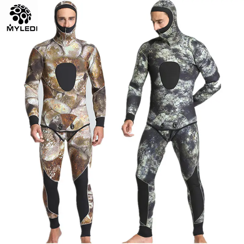 

MYLEDI 5MM Thickness SCR Neoprene Diving Wetsuits thermal Two Piece Separate Spearfishing Wet Suit Winter Deep Diving Clothings