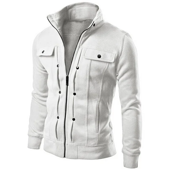 

ZOGAA 2019 Casual Stand Streetwear Solid Zipper Mens Hoodies with Pocket 5 Colors S-2XL